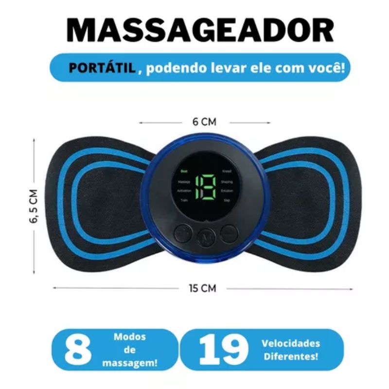 Kit Tapete e Mini Massageador Elétrico Dor nos Pés e Musculares